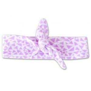 Joeyjellybean Baby Knot Tie Headband 2-7Yr Purple Triangles 100% Organic Cotton